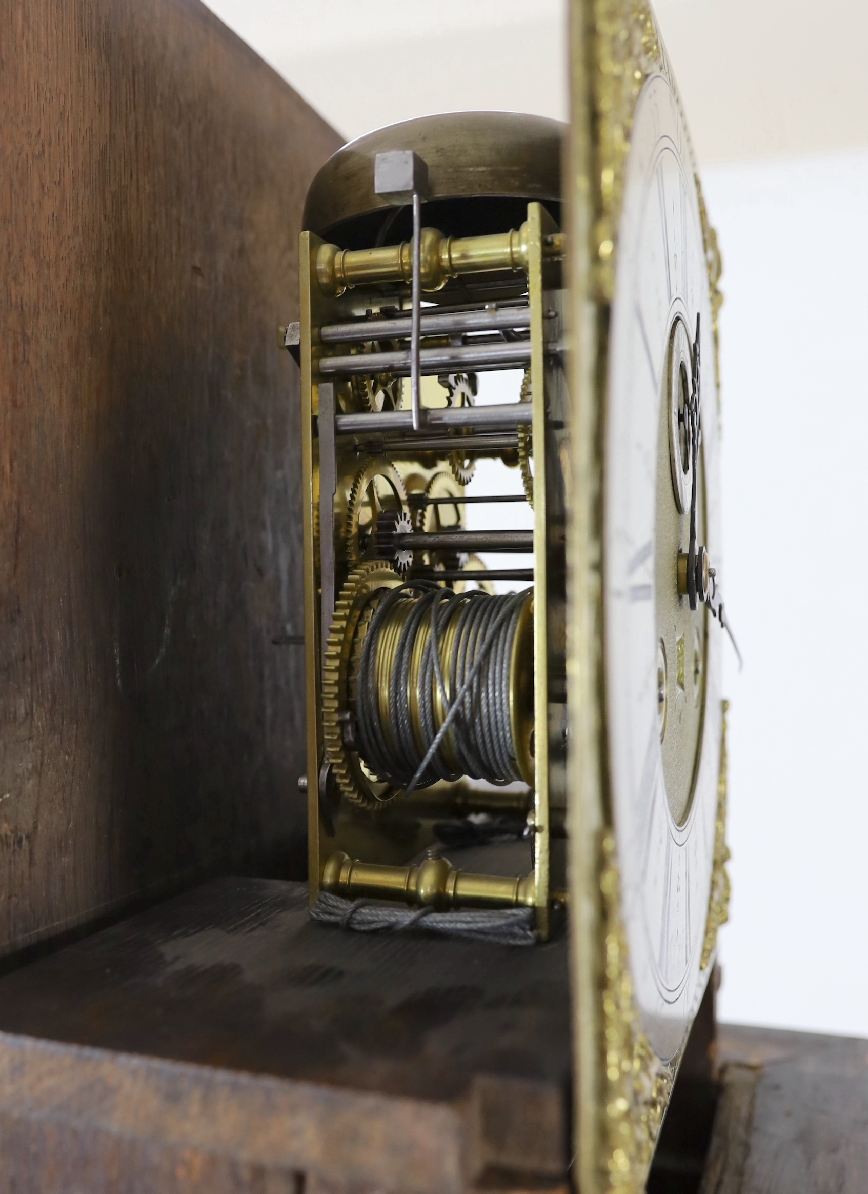 John Miller of London, apprenticed to Joseph Knibb. A William III walnut eight day longcase clock, W.48cm H.213cm